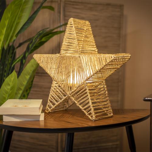 Vánoční stojací lampa hnědá 40 cm včetně LED IP54 dobíjecí - Sisine