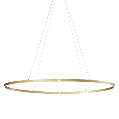 Designové závěsné svítidlo mosazné 120 cm vč. LED 3-krokové stmívatelné - Ovallo