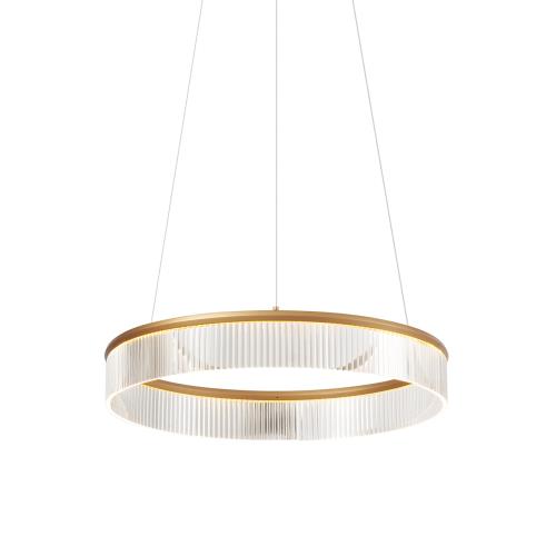 Moderní závěsné svítidlo mosazné 59cm vč. LED 3-stupňové stmívatelné - Anello Chandelier