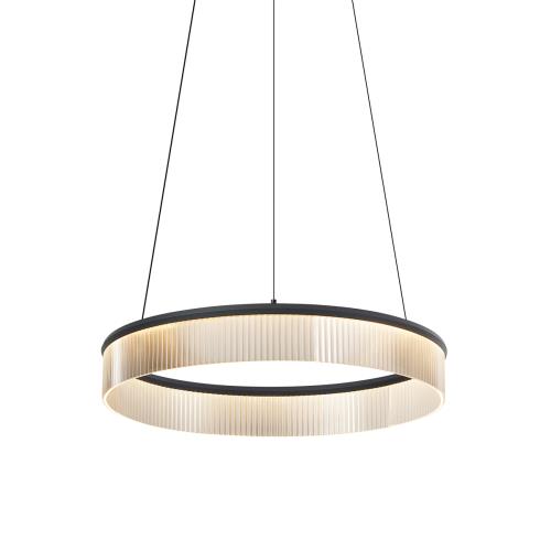 Moderní závěsné svítidlo černé 59cm vč. LED 3-krokové stmívatelné - Anello Chandelier