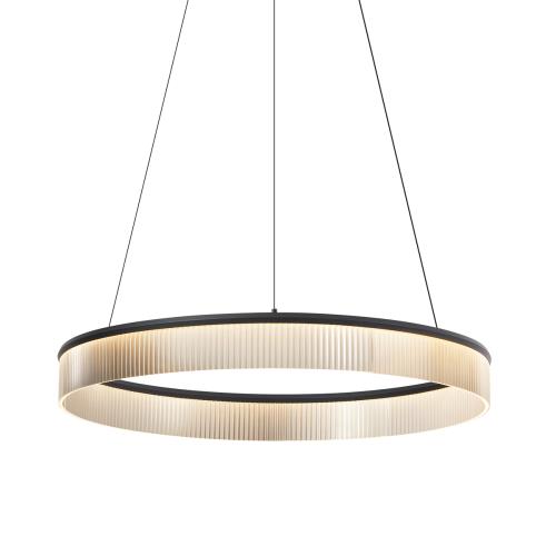 Moderní závěsné svítidlo černé 78 cm vč. LED s 3-stupňovým stmíváním - Anello Chandelier