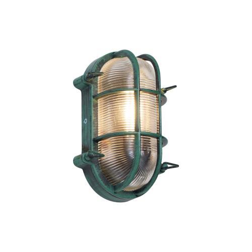 Venkovní nástěnné svítidlo zelené oválné IP44 - Noutica