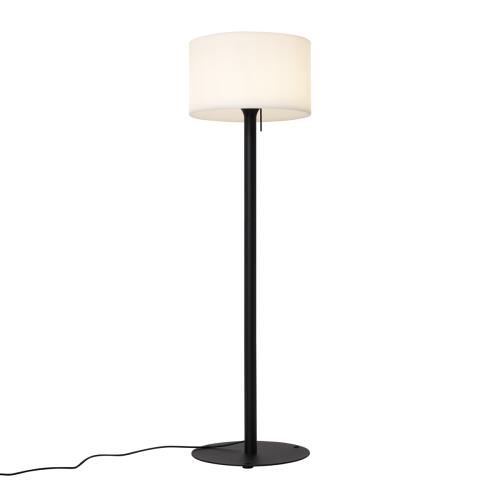 Moderní venkovní stojací lampa černá s bílým stínidlem IP44 - Mississippi
