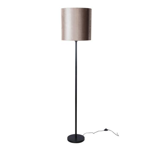Stojací lampa černá s taupe sametovým stínítkem 50 cm - Simplo