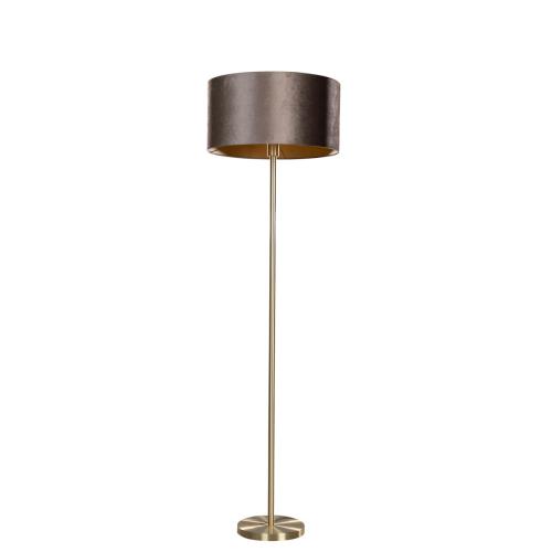 Stojací lampa mosazná ssametovým stínidlem hnědá 50 cm - Simplo