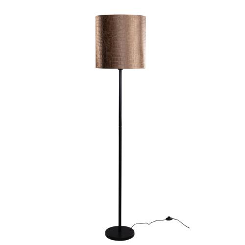 Stojací lampa černá ssametovým stínidlem krokodýl 40 cm - Simplo