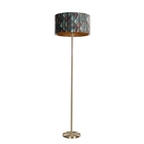 Stojací lampa mosazná ssametovým stínidlem, design listů azlatým vnitřkem 50/50/25 - Simplo