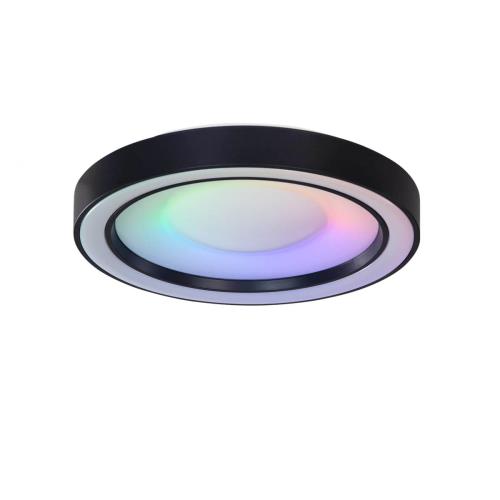 Stropní svítidlo černé včetně stmívatelné RGBW LED s dálkovým ovládáním - Arco