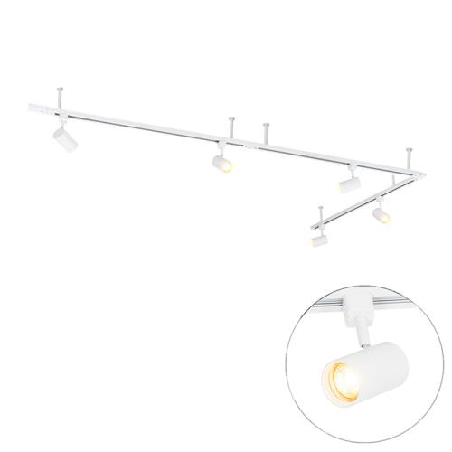 Moderní závěsný kolejnicový systém s 5 bodovými světly bílý 1-fázový - Iconic Jeana