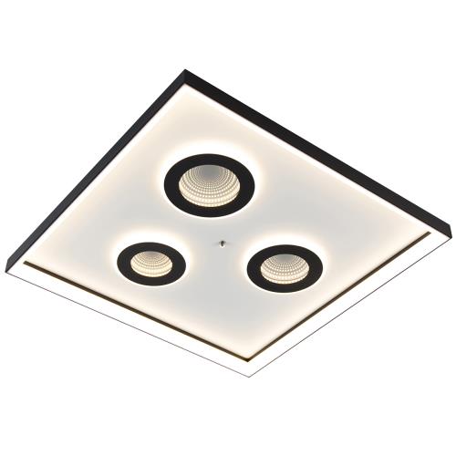 Designové stropní svítidlo černé včetně stmívatelné LED s dálkovým ovládáním - Dune