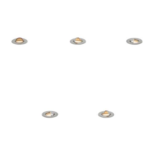 Sada 5 moderních zemních bodových svítidel hliníková vč. LED IP67 - Linsey