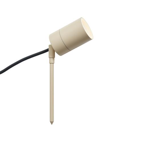 Bodové světlo se zemním hrotem krémové GU10 50mm nastavitelné IP44 vč. kabelu a zástrčky - Solo