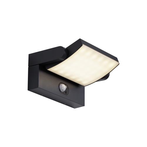 Venkovní nástěnné svítidlo černé vč. LED IP54 s pohybovým senzorem solární - Judge