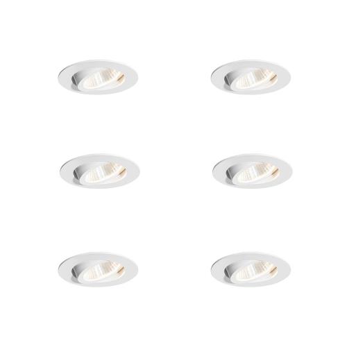 Sada 6 zapuštěných bodových svítidel bílá 6,8 cm vč. LED 750 lm stmívatelná IP65 - Gaius
