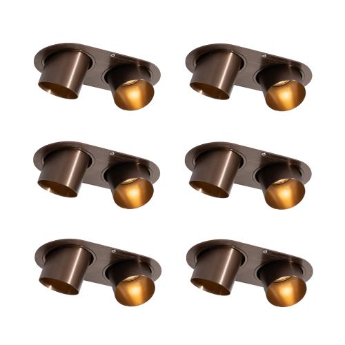 Sada 6 zapuštěných bodových svítidel tmavě bronzová GU10 50mm 2-světla - Installa