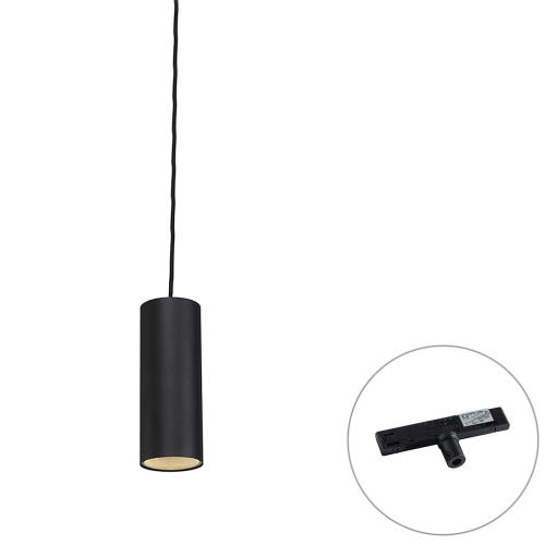 Design hanglamp zwart incl. rail adapter 1-fase - Slimline Tubo