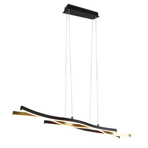 Designové závěsné svítidlo černé se zlatou vč. LED stmívatelné - Blaze
