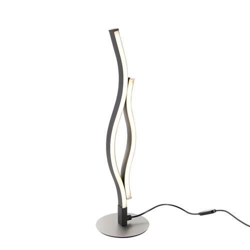 Designová stolní lampa černá se stříbrnou vč. LED 3-stupňové stmívání v Kelvinech - Blaze