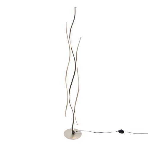 Designová stojací lampa černá se stříbrnou vč. LED stmívatelná - Blaze