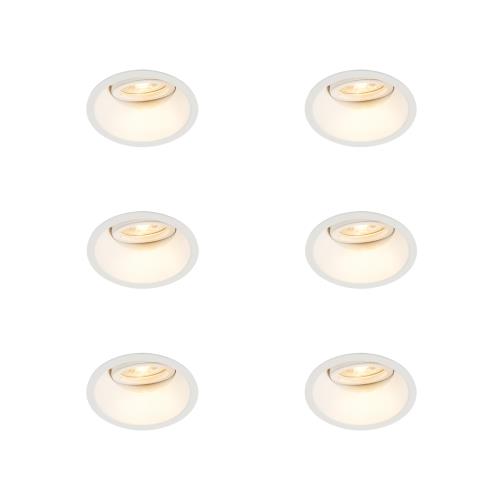 Sada 6 ks Zapuštěné bodové svítidlo bílé otočné a sklopné - slitina