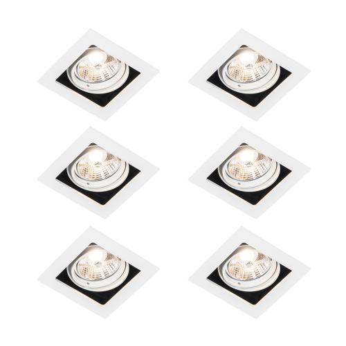 Sada 6 ks Zapuštěné bodové bílé nastavitelné - Artemis 70