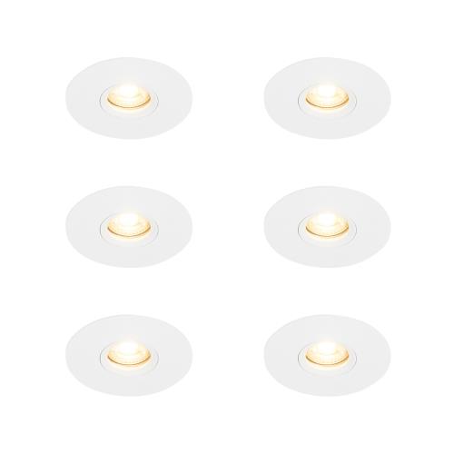 Sada 6 ks Moderní zapuštěné bodové bílé 12 cm - Buco