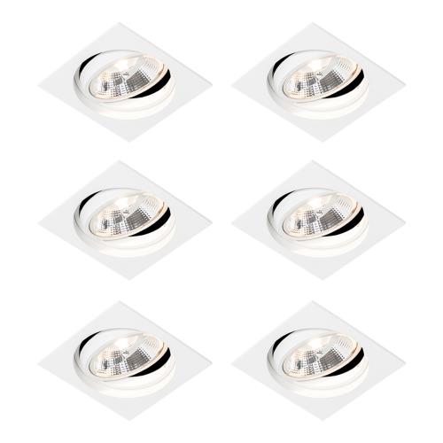 Sada 6 ks Moderní zapuštěné bodové bílé nastavitelné - sklíčidlo 111