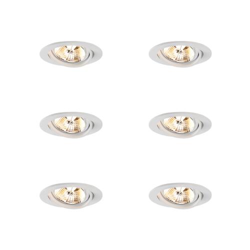 Sada 6 moderních zapuštěných bodových svítidel bílá naklápěcí AR70 - Cisco