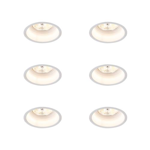 Sada 6 moderních zapuštěných bodových světel bílá AR70 - Dept