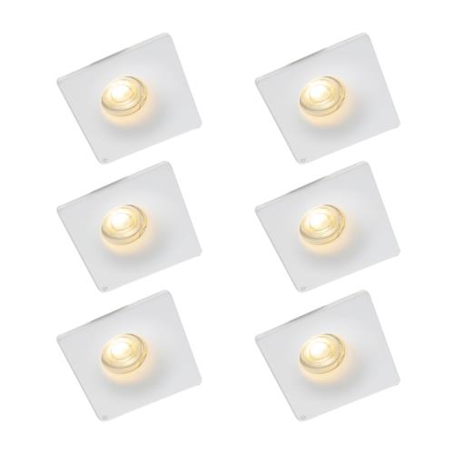 Sada 6 zapuštěných bodových světel bílá 12 cm kulatá - Gypsy Stucco