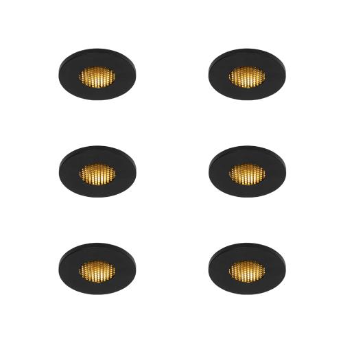 Sada 6 moderních koupelnových zapuštěných bodových svítidel černá IP54 - Shed Honey