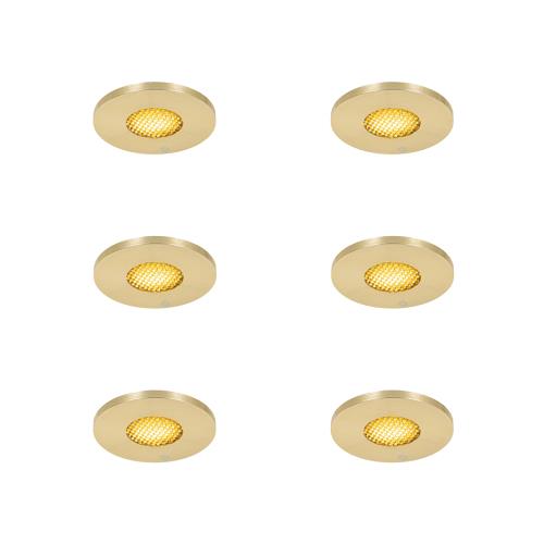 Sada 6 moderních koupelnových zapuštěných bodových světel zlatá IP54 - Shed Honey