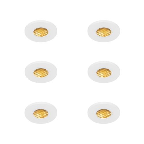 Sada 6 moderních koupelnových zapuštěných bodových svítidel bílá IP54 - Shed Honey