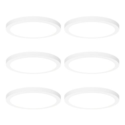 Sada 6 zapuštěných nebo povrchových bodových světel bílá 30 cm vč. LED 3-krokové stmívání do teplé - Trans