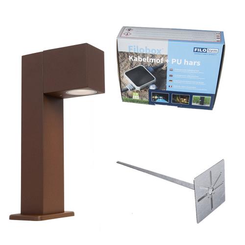 Průmyslové stojací venkovní svítidlo rezavě hnědá 30 cm IP44 - Baleno