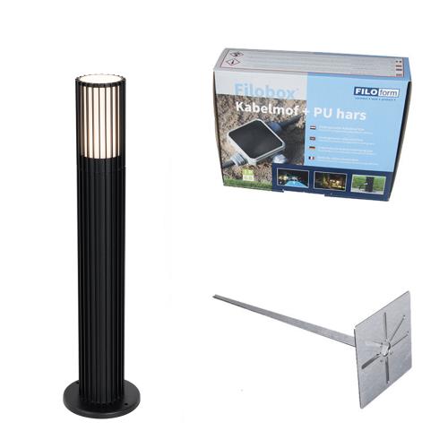 Designová venkovní lampa na sloup černý 50 cm IP44 - Boris