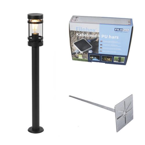 Moderní venkovní lampa černá 80 cm IP44 - Gleam