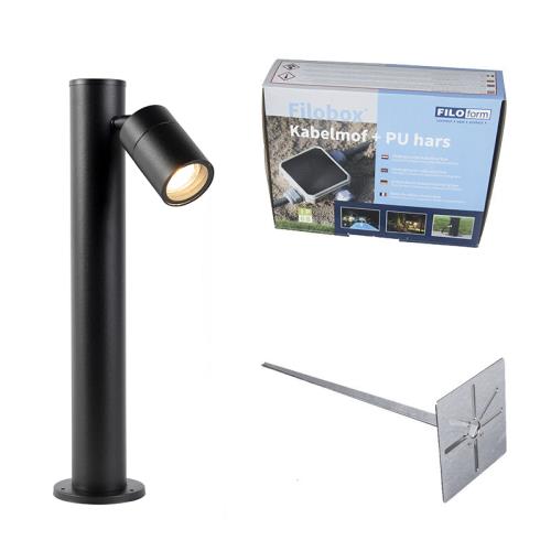 Venkovní lampa černá 45 cm nastavitelná IP44 - Solo