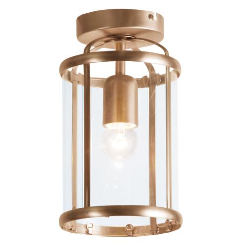 Vintage plafondlamp brons met helder glas - Pimpernel