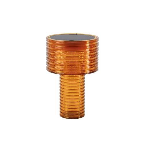 Stolní lampa oranžová plastová vč. LED solární dobíjecí IP44 - Ambar