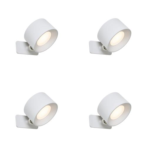 Sada 4 moderních nástěnných a stropních svítidel bílá vč. LED dobíjecí - Bright