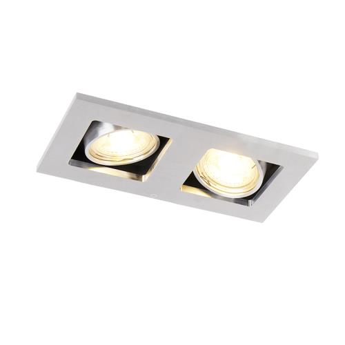 Ocelové zapuštěné bodové světlo obdélníkové 2-světlo - Qure