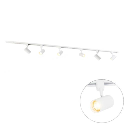 Moderní kolejnicový systém s 6 bílými reflektory jednofázový 200cm - Iconic Jeana