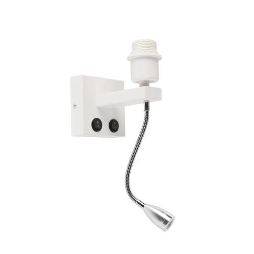 Moderní nástěnná lampa bílá s flexibilním ramenem - Brescia Combi