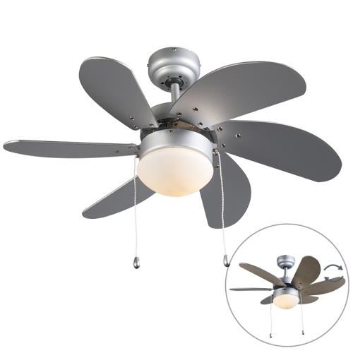 Stropní ventilátor ocelový s potiskem dřeva 80 cm s tahovým spínačem - Fresh