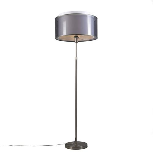 Stojací lampa z oceli s černým a bílým stínítkem 47 cm nastavitelná - Parte