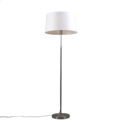 Stojací lampa ocelová s bílým stínítkem 45 cm nastavitelná - Parte