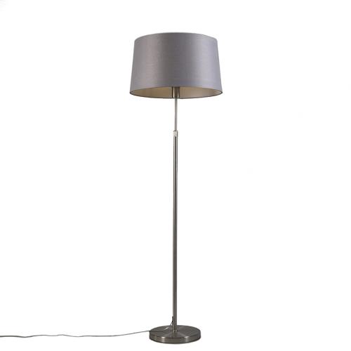 Stojací lampa ocelová s šedým stínítkem 45 cm nastavitelná - Parte
