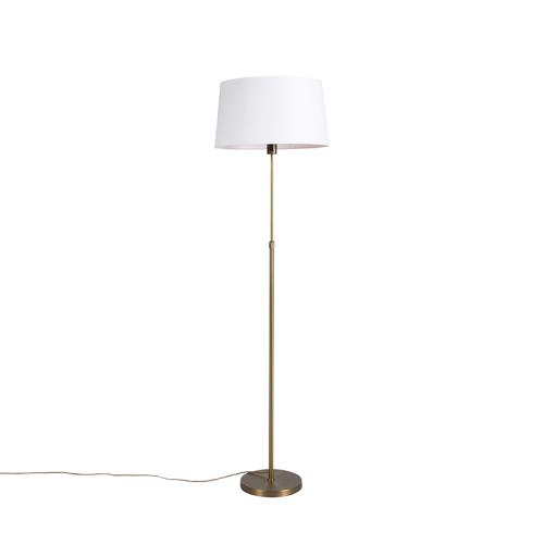 Stojací lampa bronzová s lněným stínítkem bílým 45 cm nastavitelná - Parte