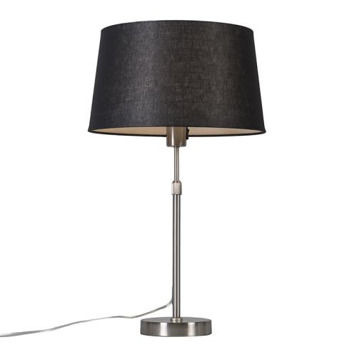 Stolní lampa z oceli s černým stínítkem 35 cm nastavitelná - Parte